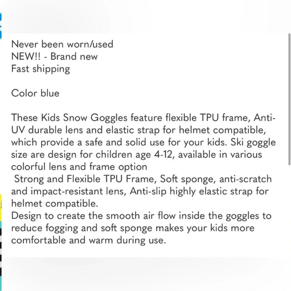 Kids Ski Goggles new
